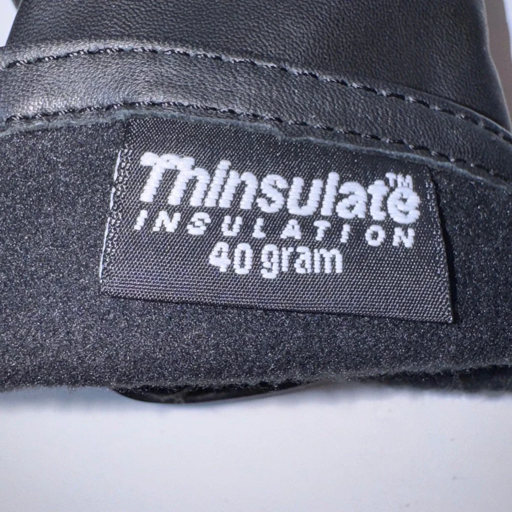 Leather Gloves Women M Black Thinsulate Insulated Winter Warm Classic 40 Gram